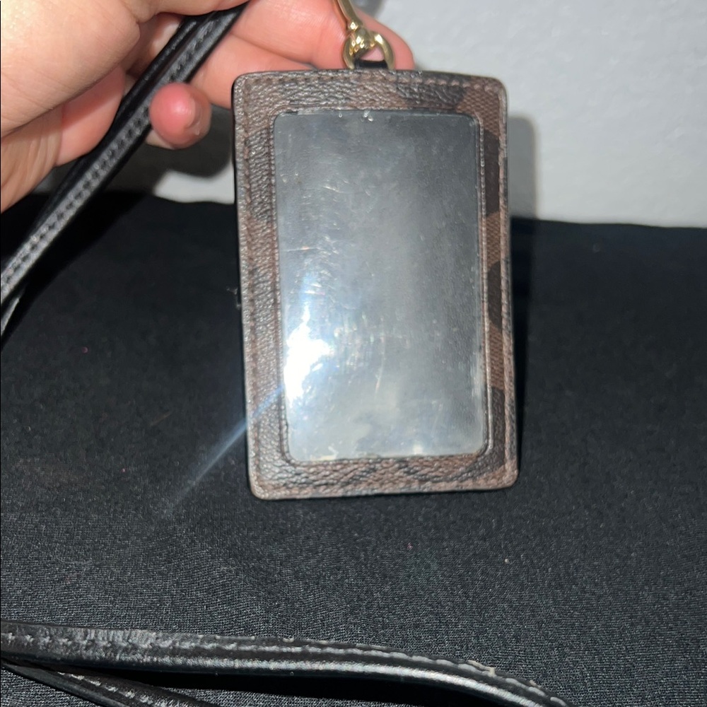 Coach Black and Brown Card Holder with Wrist Strap - Picture 5 of 7